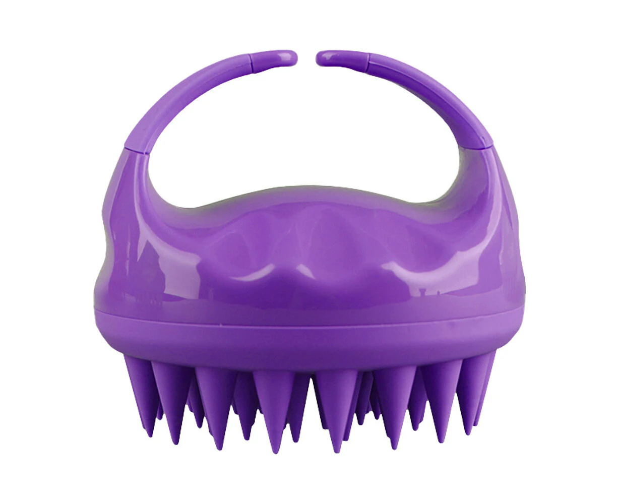 Liven Zen Scalp Care Silicone Cleansing Hair Massager Shower Brush Purple