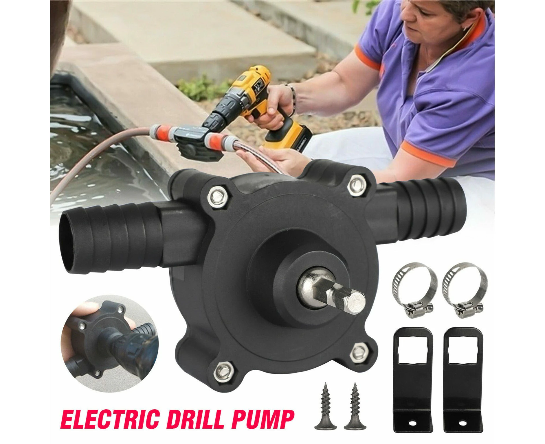 Hand Electric Drill Drive Self Priming Pump Home Oil Fluid Water Transfer Tools