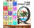 Water Feature Indoor with Light Controller LED Ring Lights Tabletop Ornament 3/9/12H Timer RGB Full Spectrum Hydroponics Waterscape Decorative Lights for L