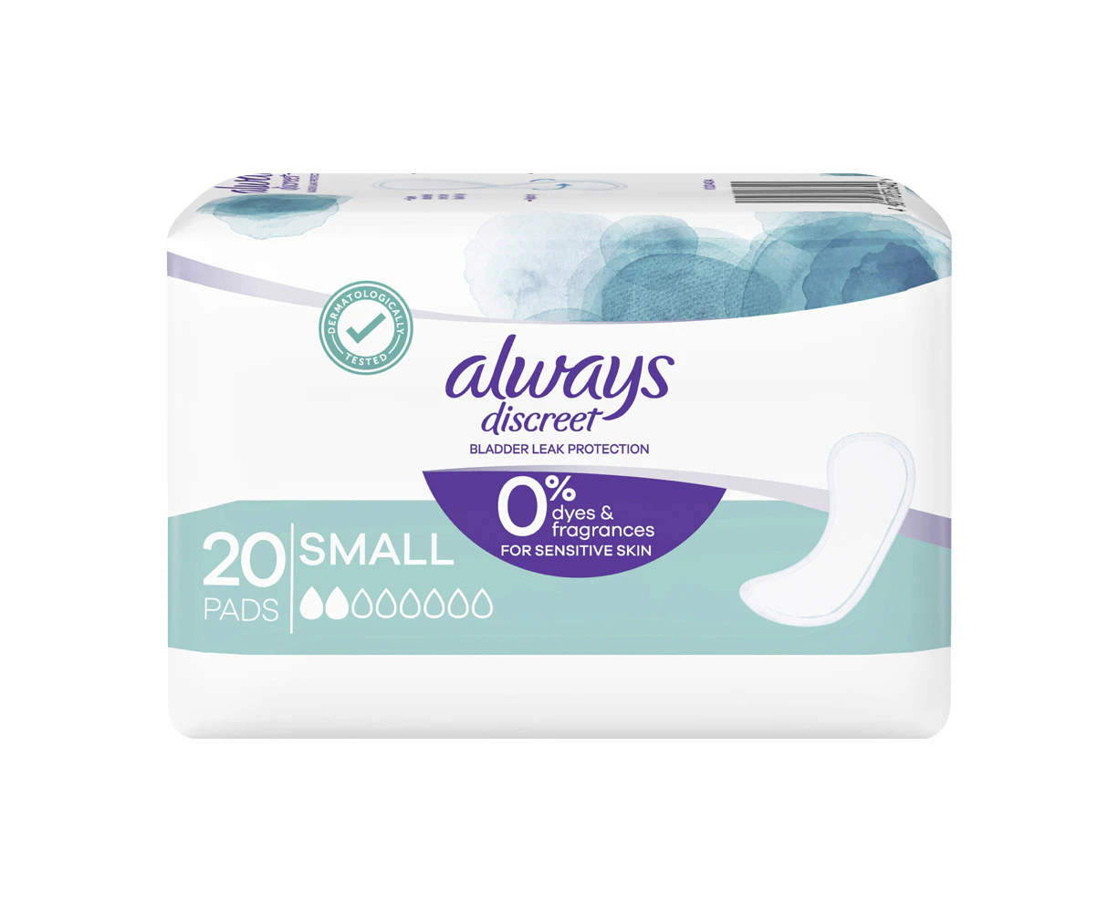 20pc Always Sanitary Period Pads Small Discreet Bladder Leak Protection