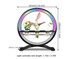 Water Feature Indoor with Light Controller LED Ring Lights Tabletop Ornament 3/9/12H Timer RGB Full Spectrum Hydroponics Waterscape Decorative Lights for L