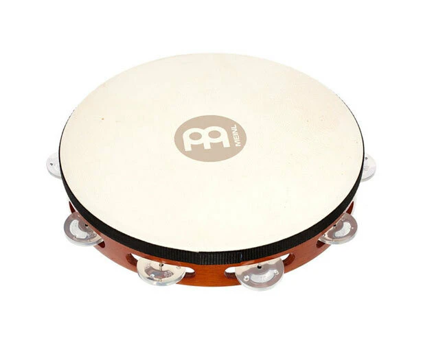 Meinl Percussion 1-Row Aluminium Jingle Tambourine Music Instrument African BRN