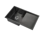 ALFORDSON Kitchen Sink Stainless Steel Drop in Flush Under Mount 870X450MM Black