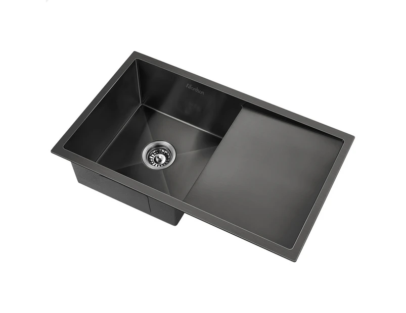 ALFORDSON Kitchen Sink Stainless Steel Drop in Flush Under Mount 870X450MM Black