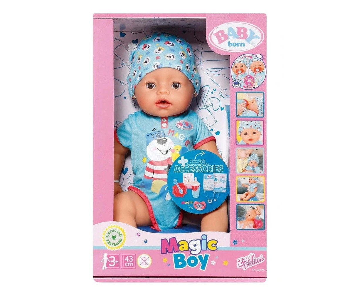 Baby Born Magic Boy Lifelike Soft Touch Kids/Childrens Toy 43cm - Open Box 3+