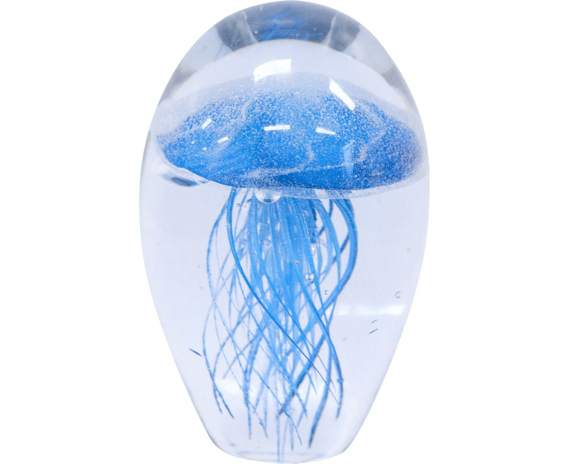 LVD Glass Paperweight Home/Office Decorative Ornament 11.5cm Jellyfish Blue