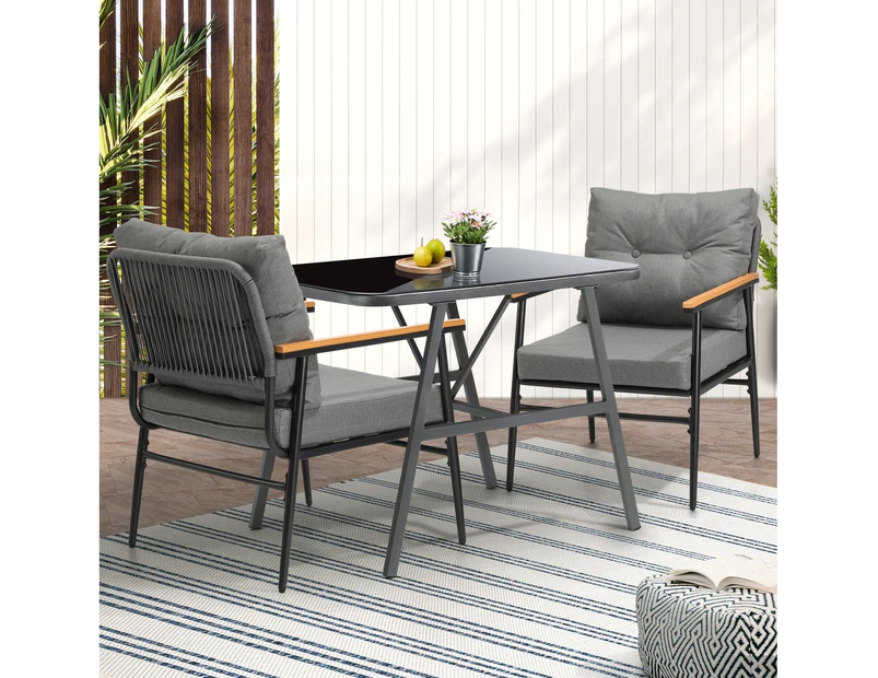 Livsip 2 Seater Outdoor Dining Set Patio Furniture Garden Table and Chairs