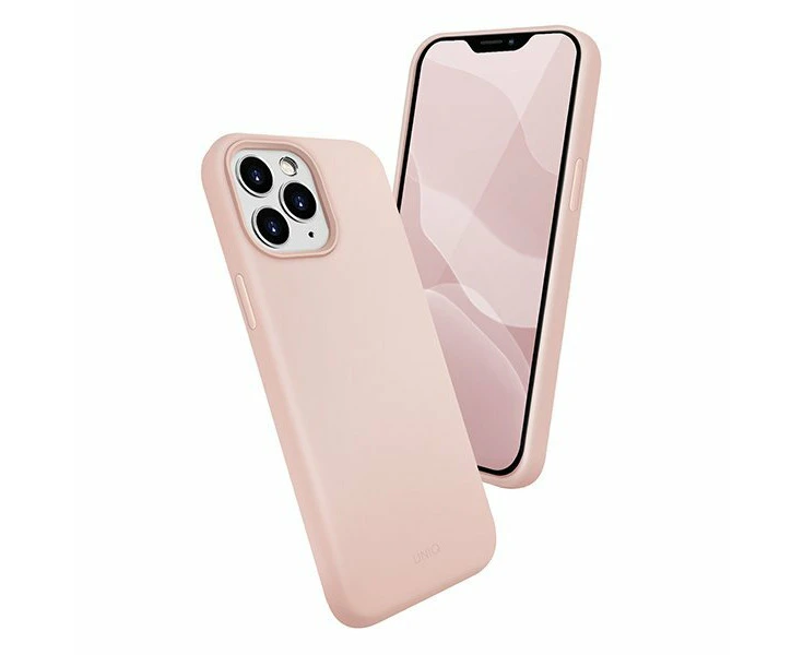 Uniq Lino Hue Silicone Armour Case Protective Cover For iPhone 12 Pro Max Pink