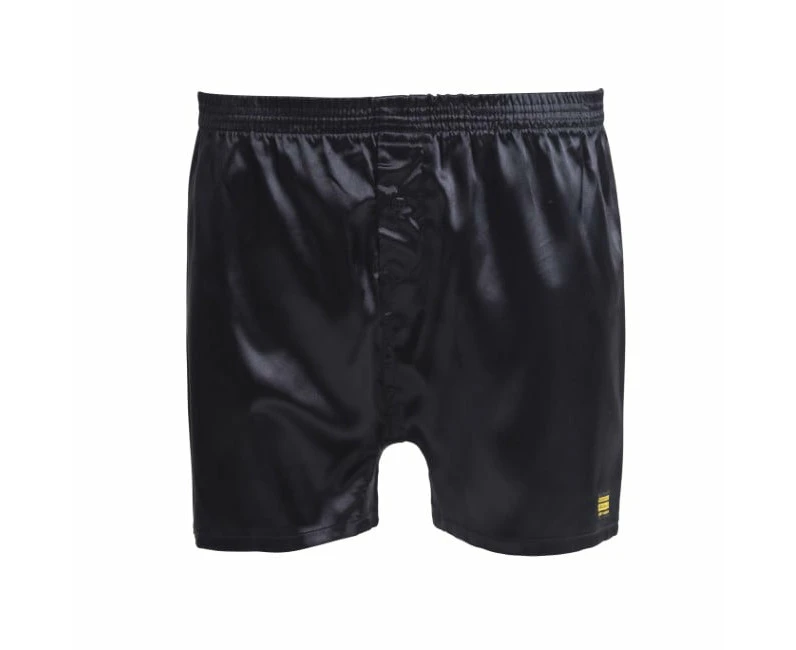 Mens Satin Boxer Shorts Black - Frank and Beans Underwear