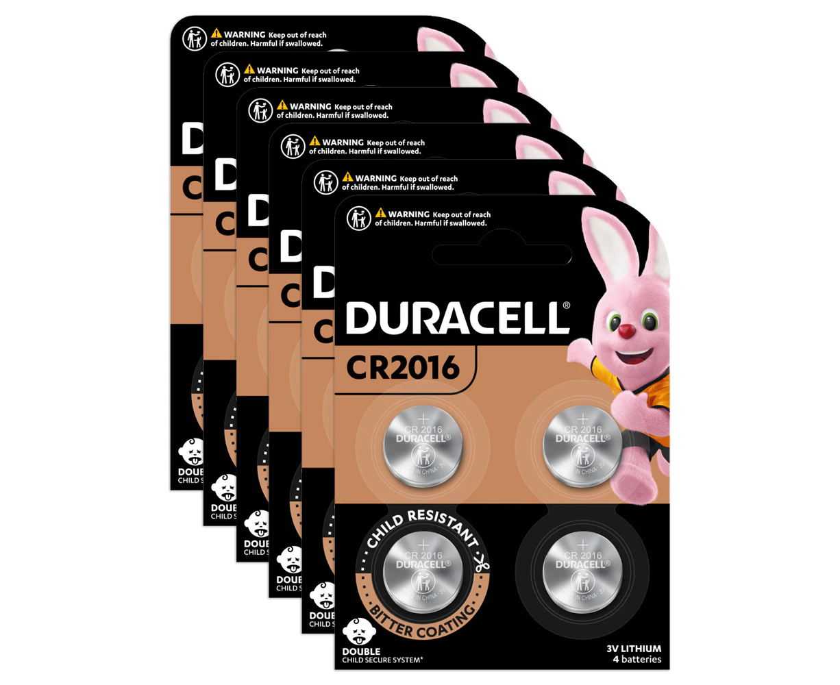 6x 4pc Duracell Specialty 2016 Lithium Coin Battery Pack Single Use