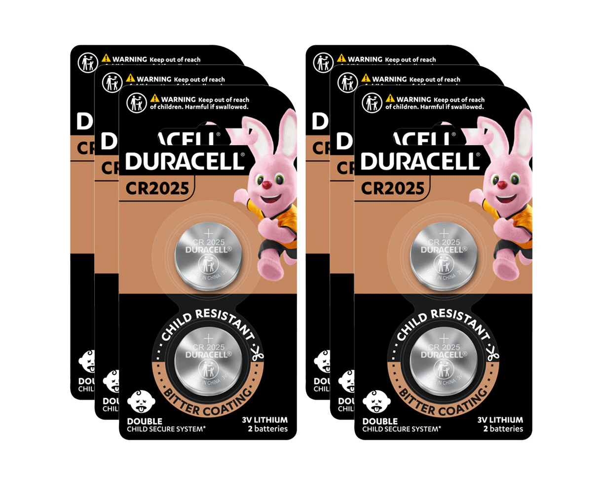 6x 2pc Duracell Specialty 2025 Lithium Coin Battery Pack Single Use