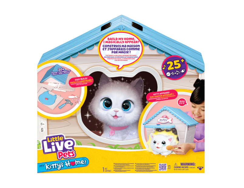 Little Live Pets My Kitty's Home Kids Interactive Play Plush Toy Playset 5+