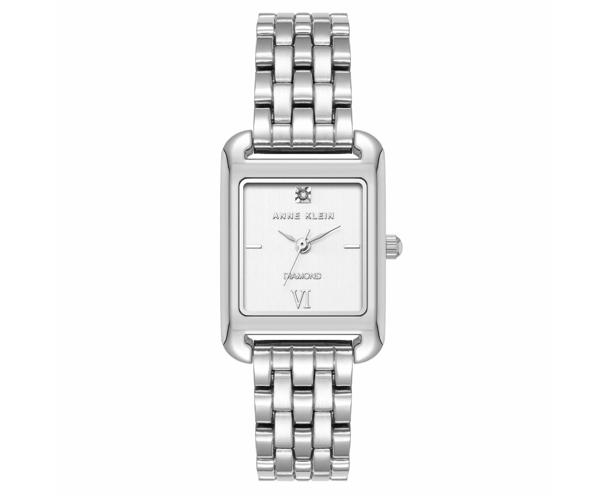 Anne Klein Silver-Tone Metal Band White Dial Women's Watch - AK5061SVSV