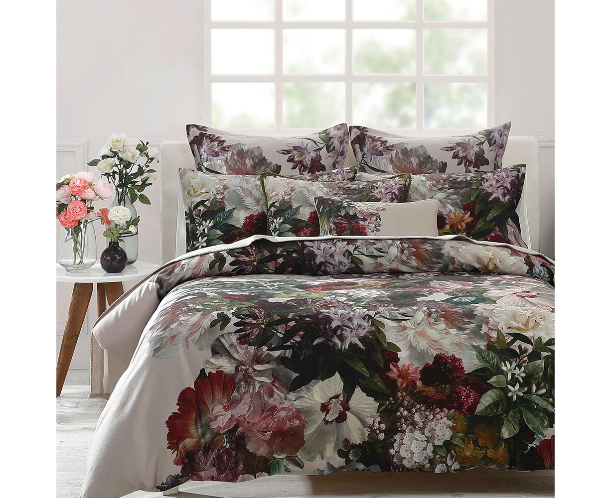 MM Linen Fiorella Super King  Bed 300 TC Cotton Sateen Quilt Cover Set 270x240cm