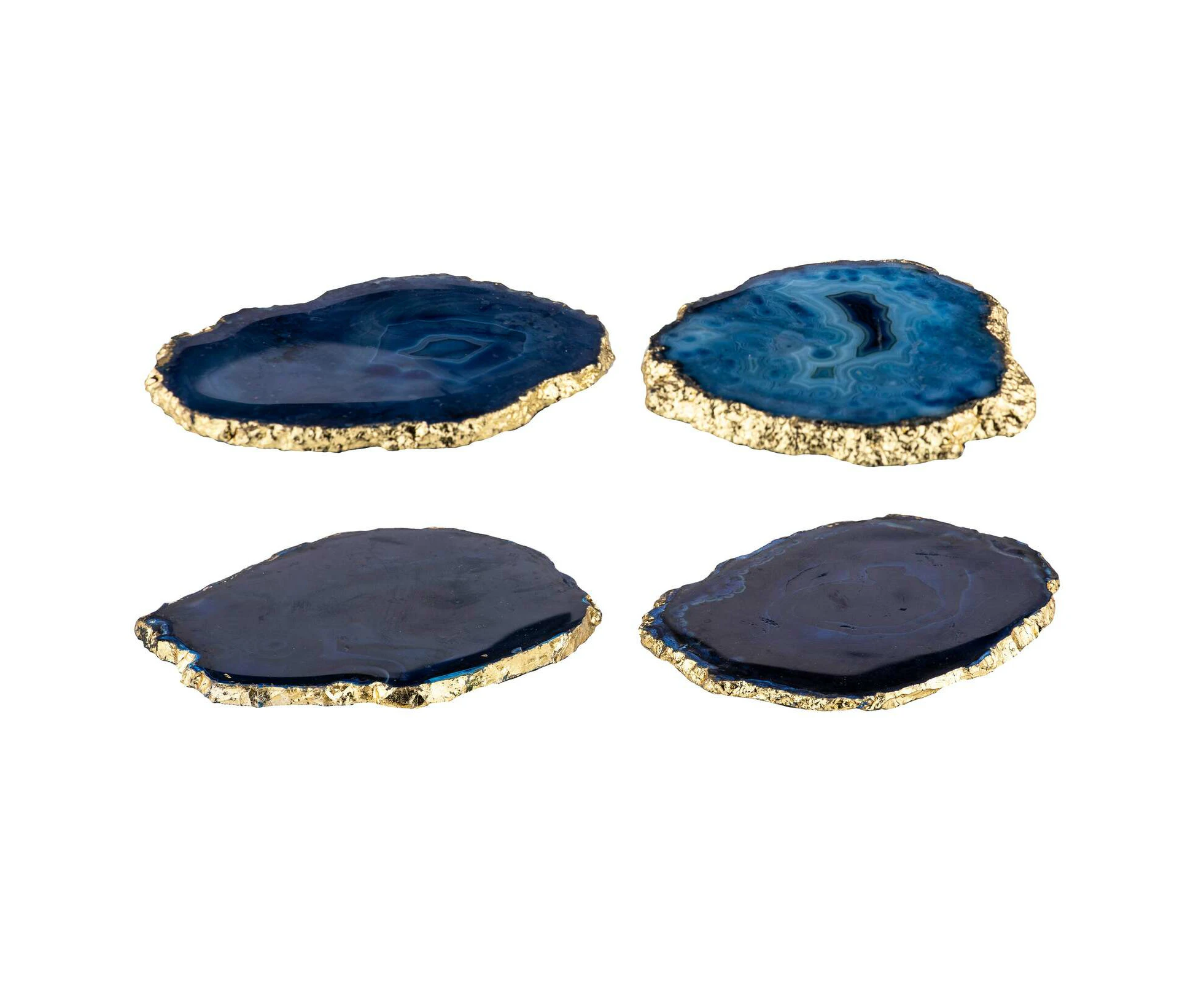 4PK Allira 10cm Agate Drink Coaster Set Tableware Mat Table Protector Sapphire