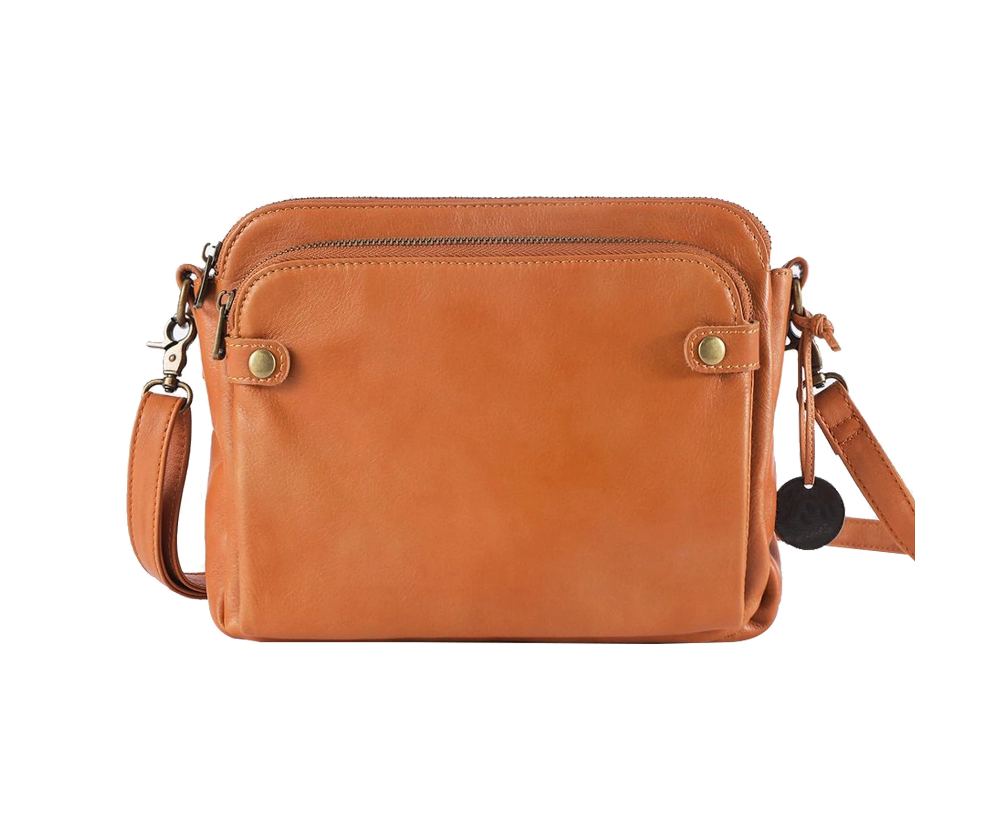 Triple Leather Shoulder Bag and Handbag Crossbody Shoulder Clutch - Brown