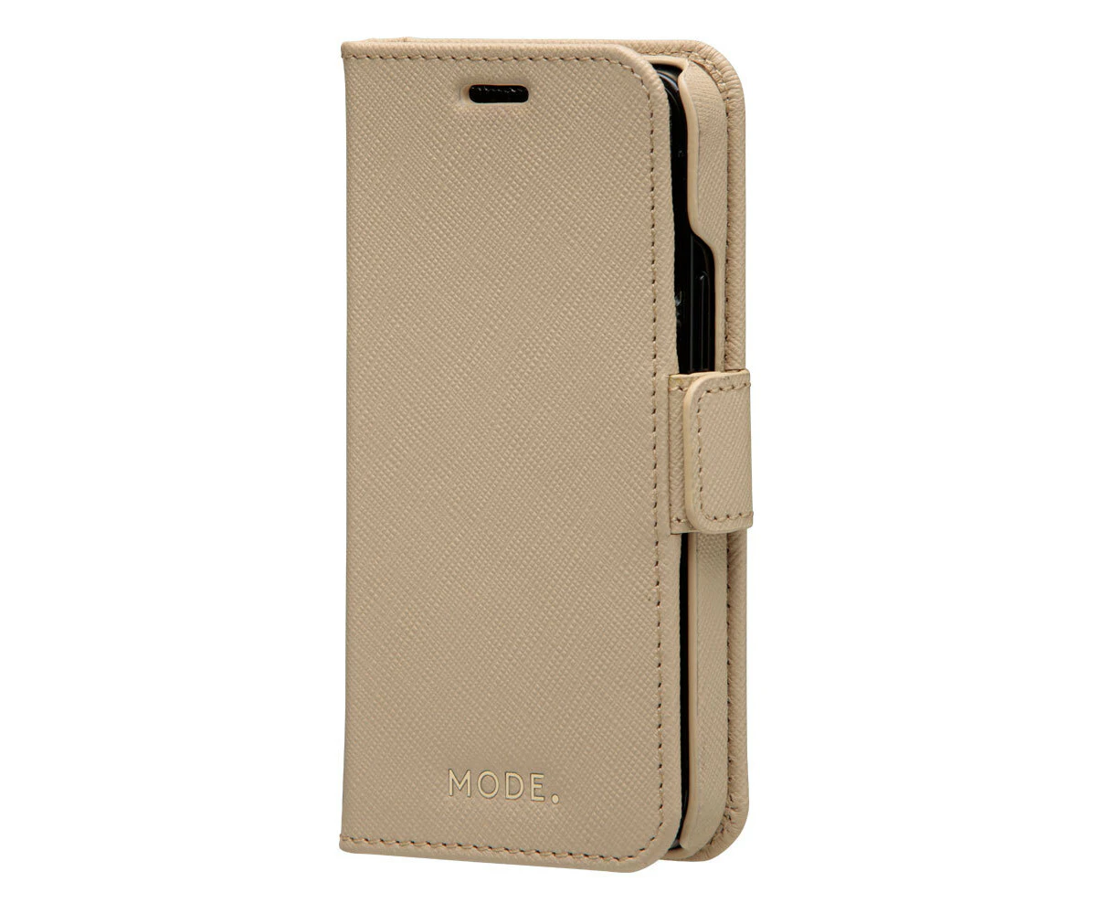 Dbramante New York Leather Magnetic Wallet Case for iPhone 12 Mini Sahara Sand