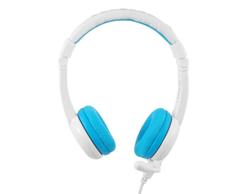 BuddyPhones School Plus Wired Headphones/Headset w/ Boom Mic Blue Kids