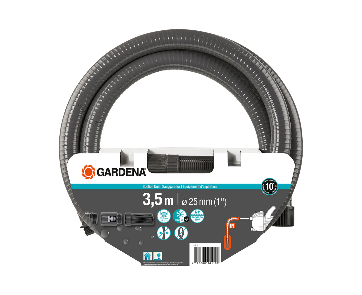 Gardena 1411-20 Durable Vacuum Resistant Inflow Suction Hose For Water Pump 3.5m