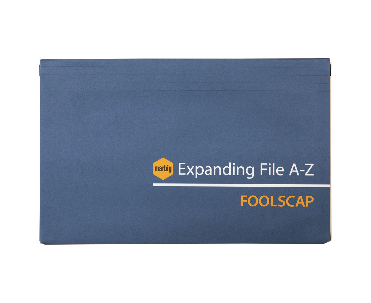 Marbig Manilla Expanding Foolscap A-Z File Organiser Document Storage Black