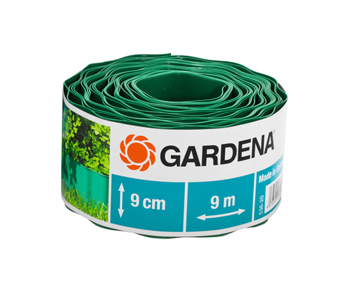 Gardena Plastic Outdoor Garden Bed Decorative Edging 9 cm x 9 m - Green