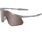 100% Hypercraft XS Glasses - Matt Stone Grey / HiPer Crimson Silver