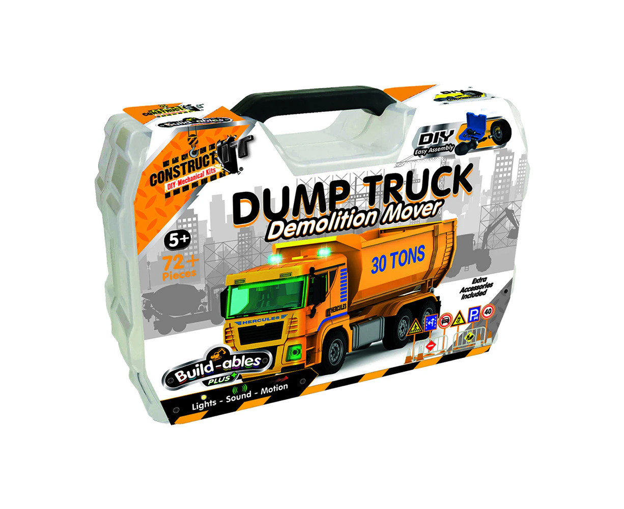 72pc Construct IT Buildables Dump Truck DIY Toy Set w/ Case Build Kit Kids 5y+