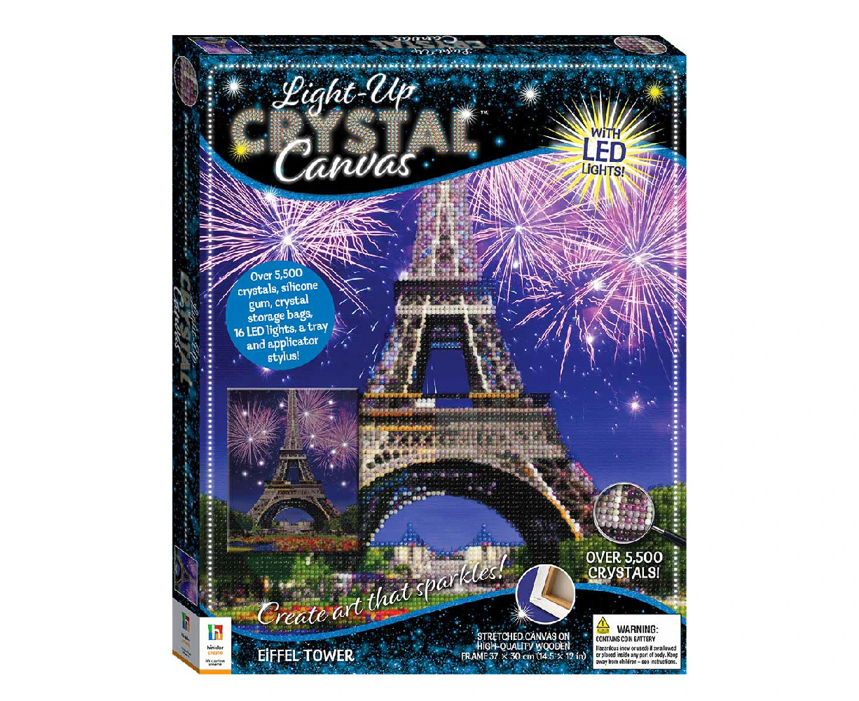 Art Maker Light-up Crystal Canvas Eiffel Tower Craft Activity Kit Gem Art