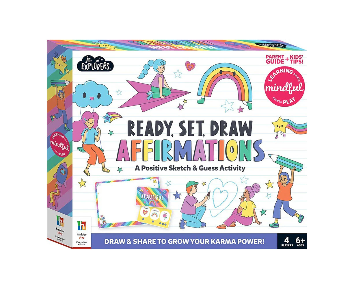 Junior Explorers Ready, Set, Draw Affirmations Guess/Sketch Activity 6y+