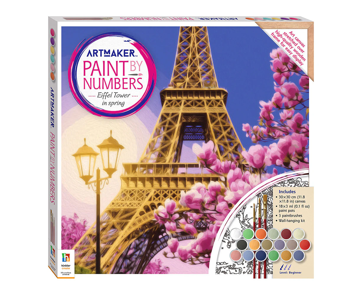 Art Maker Paint by Numbers Canvas Eiffel Tower in Spring Painting Set Art