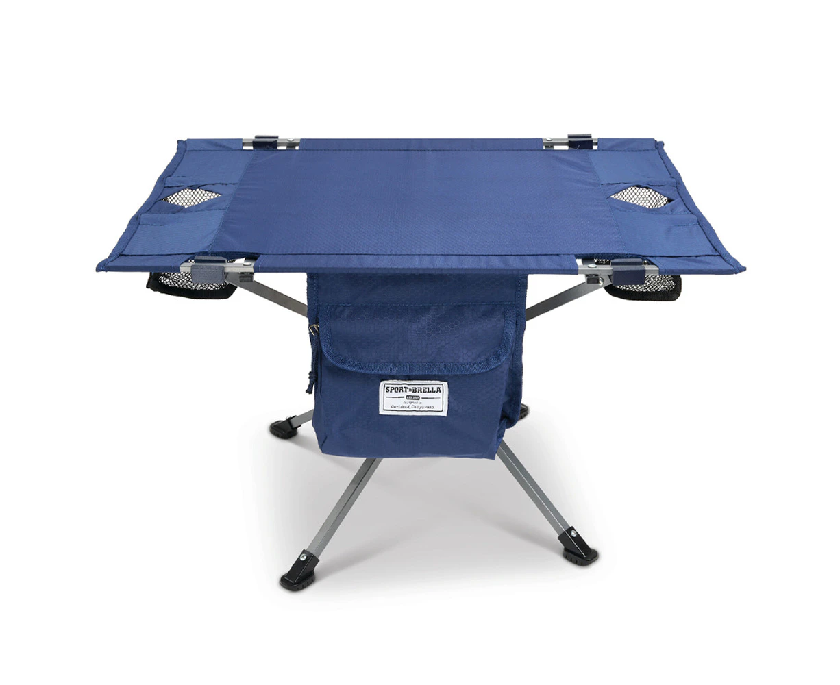 Sport Brella Sunsoul Portable Outdoor Beach/Camping Table w/ Cup Holder Navy