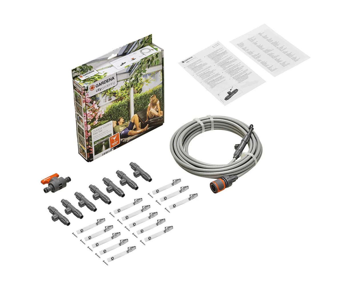 Gardena 13135-20 Cooling Mist Outdoor Water Sprayer Area Cooling Garden Set