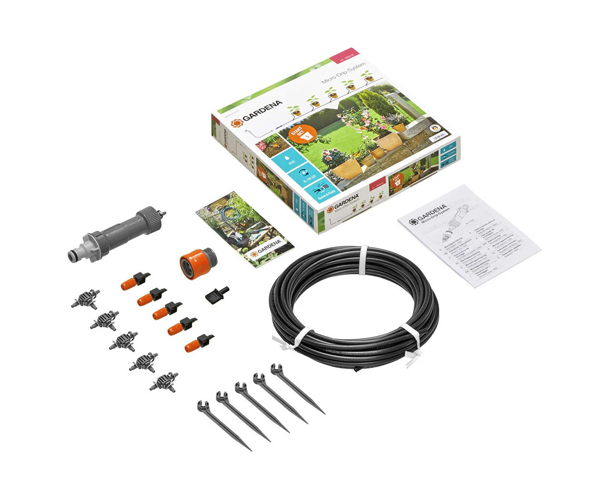 Gardena 13000-20 Small Micro Watering Irrigation Starter Set For Flower Pots