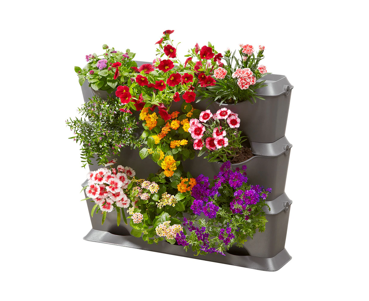 Gardena 13150-20 Basic Terrace/Balcony Vertical Planter Box Set Plants/Flowers