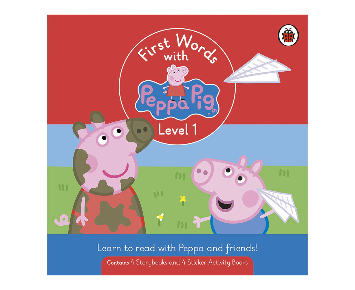 8pc First Words w/ Peppa Pig Kids Story Reading Learning Activity Book Set Lvl1