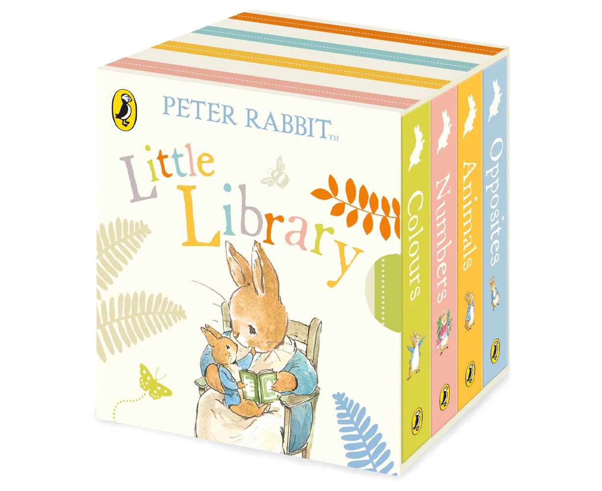 4pc Peter Rabbit Little Library Beatrix Potter Board Kids/Children Picture Books