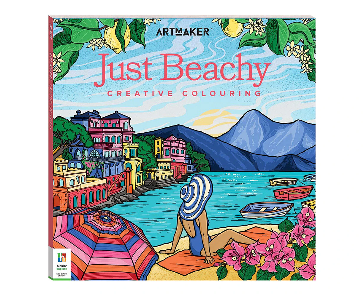 Art Maker Just Beachy Colouring Book Adult Activity Book Craft Entertainment