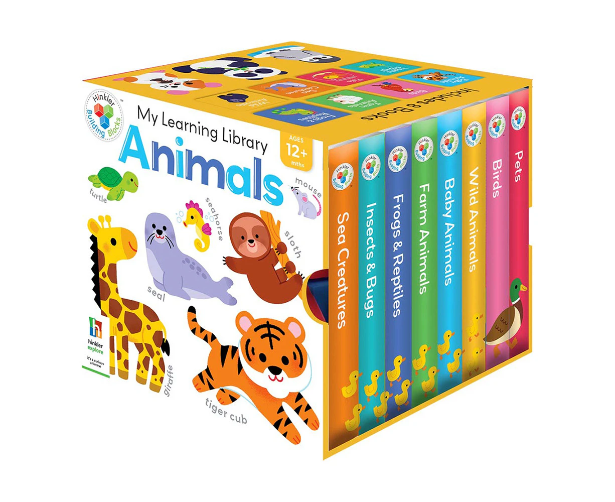 8PK Building Blocks My Little Library Cube Animal Baby Educational Fun Book 12m+