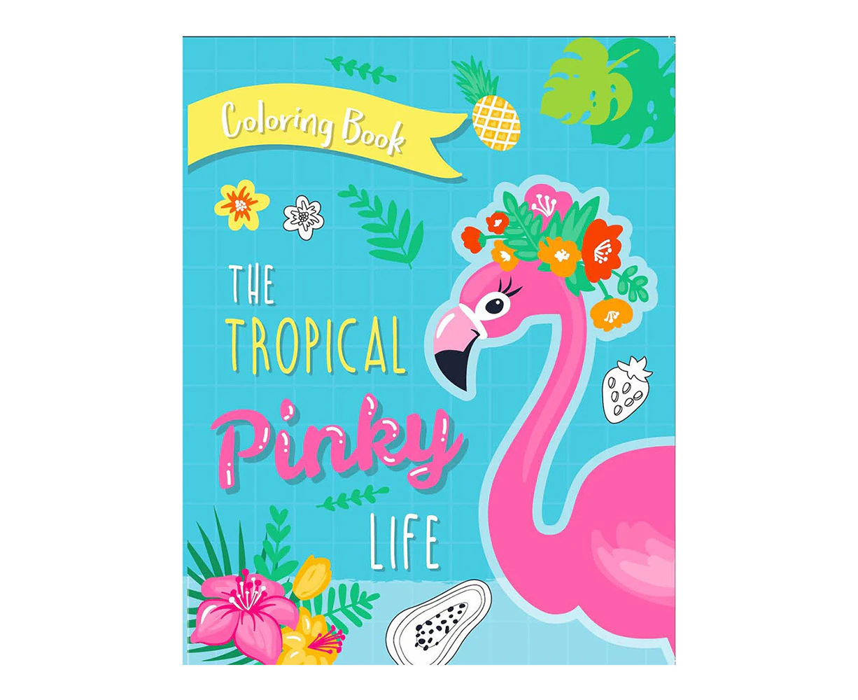 Hinkler Explore Foiled Colouring The Tropical Pinky Life Colouring Book