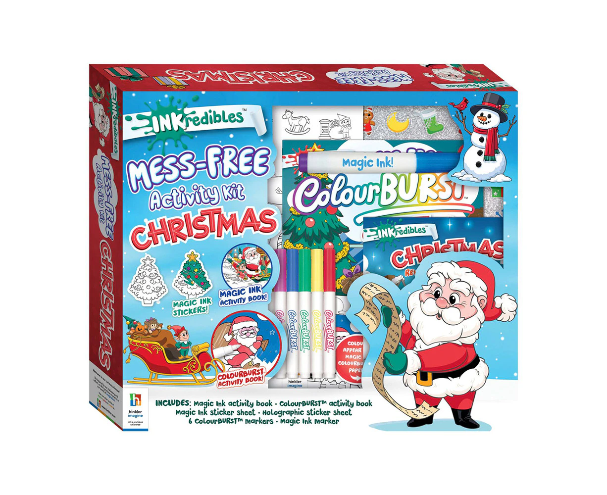 Inkredibles Christmas Mess Free Magic Ink Colouring Activity Book Kit Kids 8y+