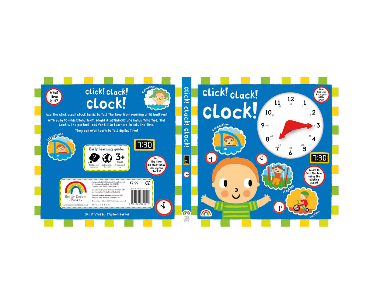 Really Decent Books Click Clack Clock Kids/Children Educational Learning Book 1+