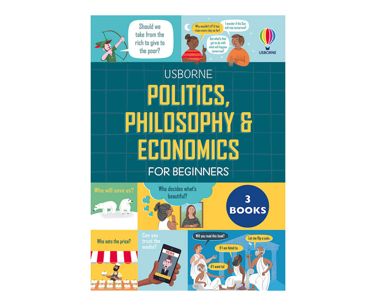 3pc Usborne Politics Philosophy &  Economics For Beginner Slipcase Learning Book