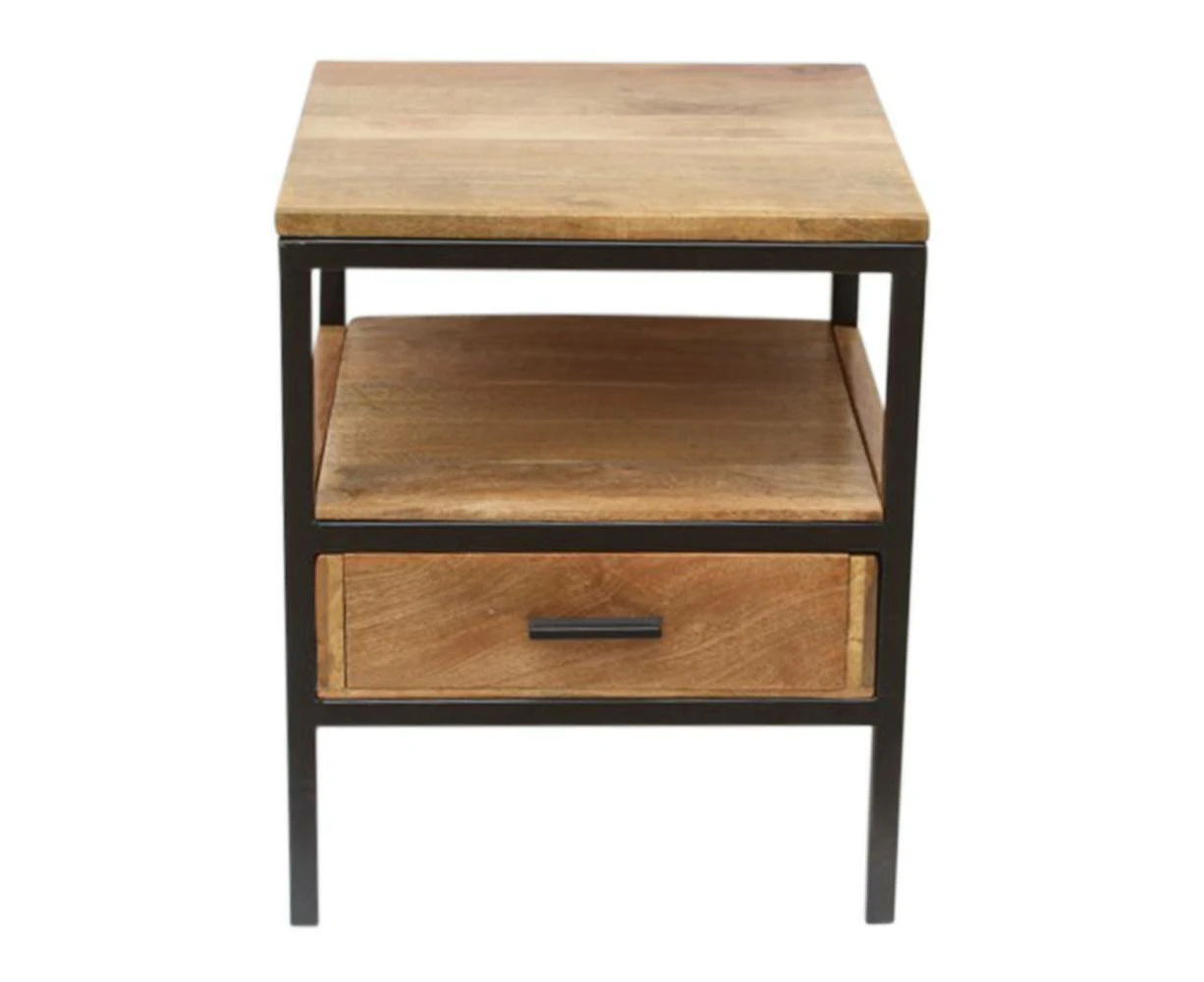 J. Elliot Jackson 63cm Side Table w/ Drawer Home/Bedroom Furniture Natural/Black