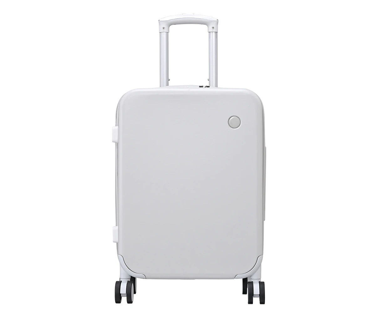 Tabibito Carry-On Luggage 20" TSA Lock Rolling Suitcase for Travel Lightweight with Wheels, White