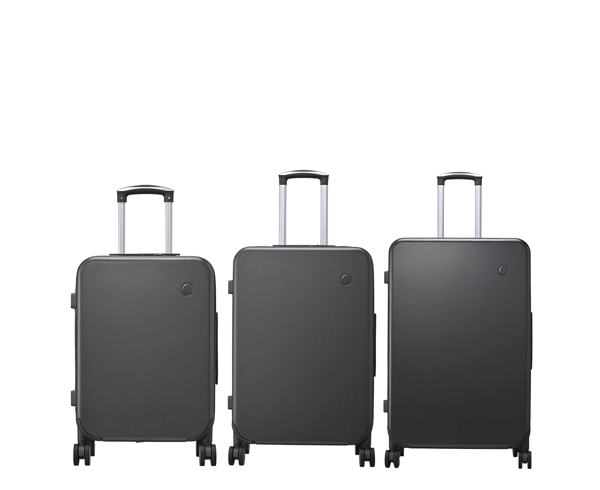 Tabibito 3-Piece Luggage Sets Hard Shell ABS Suitcase with Spinner Wheels TSA Lock Grey 20"24"28"