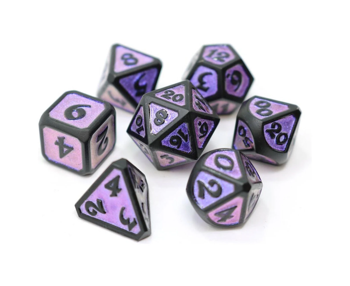 7pc Die Hard Dice Diecast Metal Dreamscape Nightshade Role Playing Game Dice