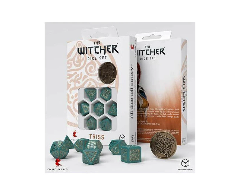 7pc Q-Workshop The Witcher Triss the Beautiful Healer RPG Tabletop Dice Set