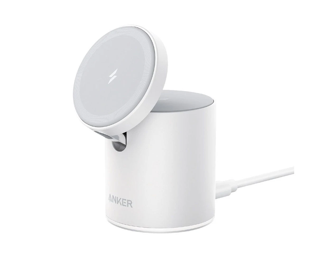 Anker MagGo Snap Charge Flip 623 Magnetic Wireless Phone Charging Stand White