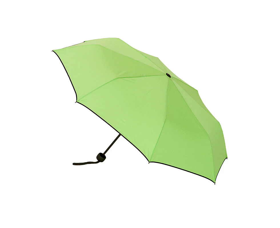 Clifton Women's Folding 97cm Piped Edge Mini Maxi Umbrella UV Shade Apple Green