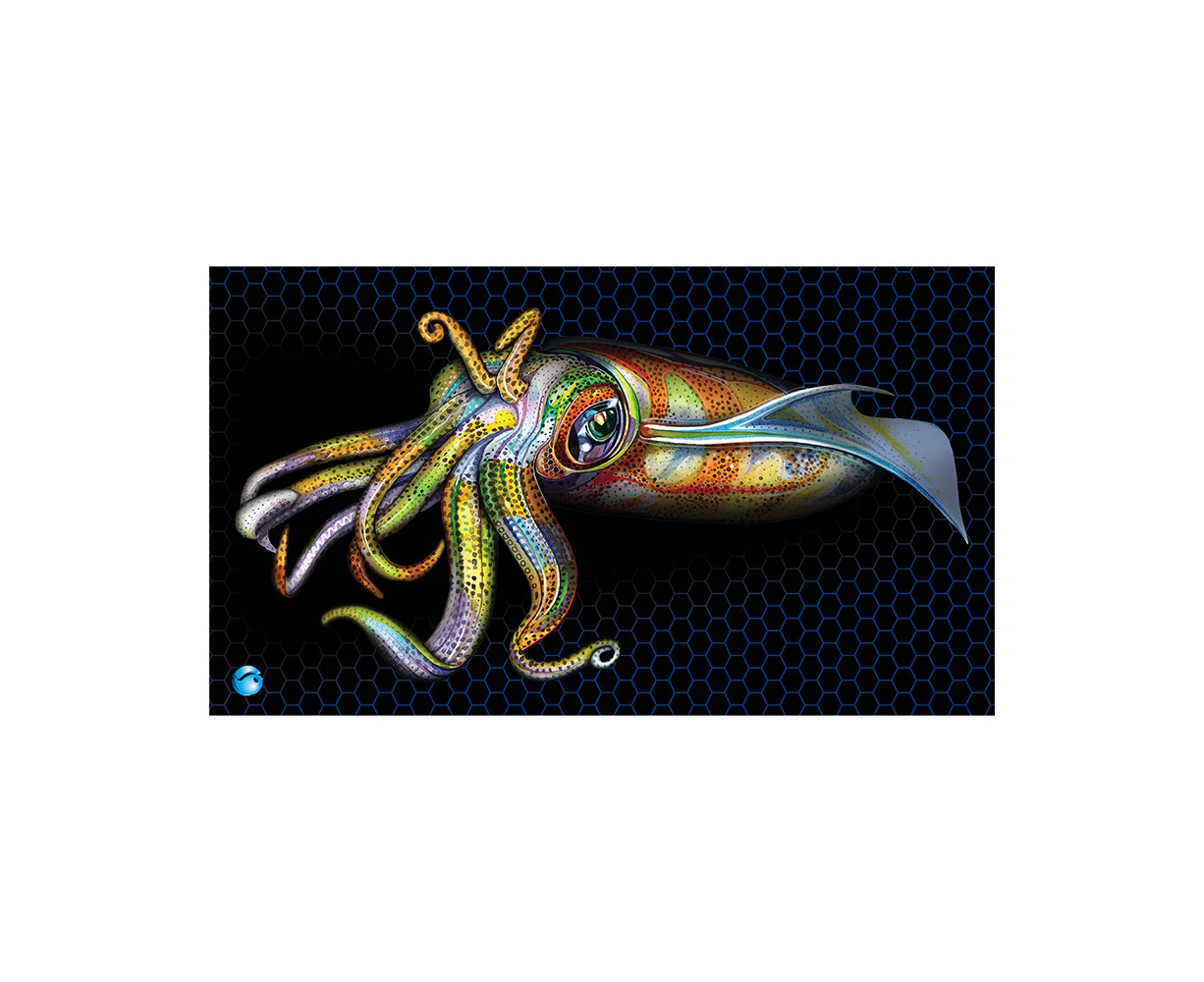 AFN Deluxe Helm Protective Boat/Car Floor Mat Squid Print 20mm Thick 70x40cm